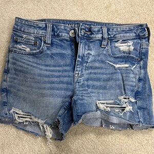 American Eagle Outfitters Light Blue Ripped Jean Shorts
